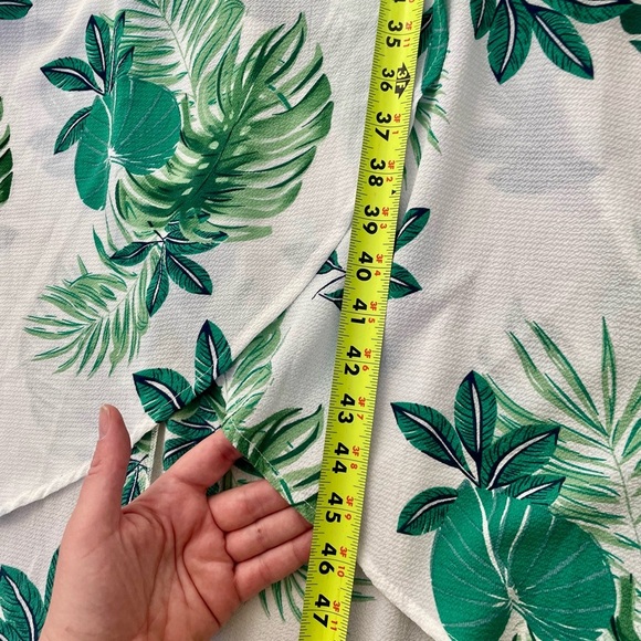 🍀Dream of Me Palm Banana Leaf Tropical Maxi Wrap Dress Sz L - Picture 12 of 13